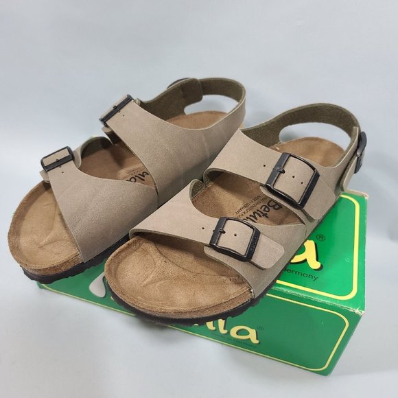 Betula Beat Birkenstock Footbed Sandals Stone EU39 US8.5 Narrow NIB - Picture 9 of 11